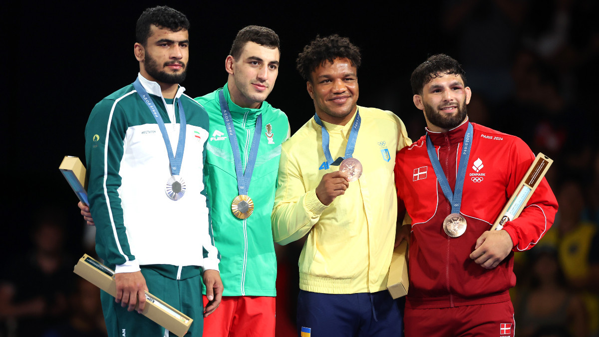 Medallists of the men's -87 kg category. GETTY IMAGES