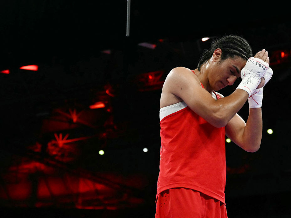 Algeria's Imane Khelif competes in Friday's gold medal match despite the ongoing controversy over her eligibility. GETTY IMAGES