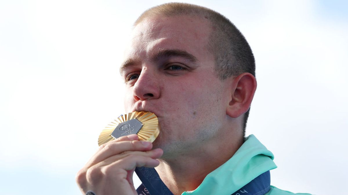 Gold Medalist Kristof Rasovszky of Team Hungary poses following the Marathon Swimming medal ceremony. GETTY IMAGES