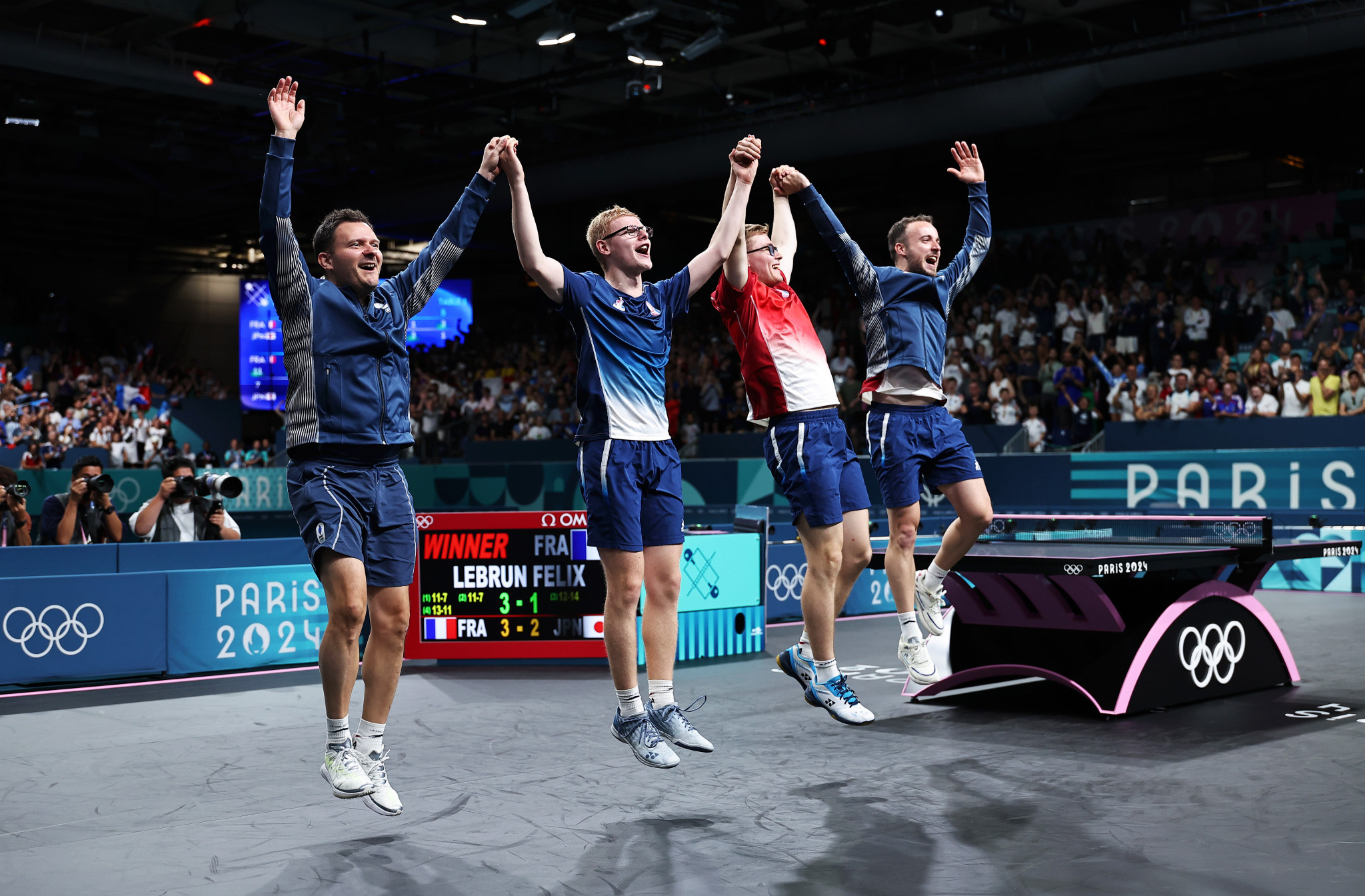 France claimed bronze in the men's doubles table tennis. GETTY IMAGES