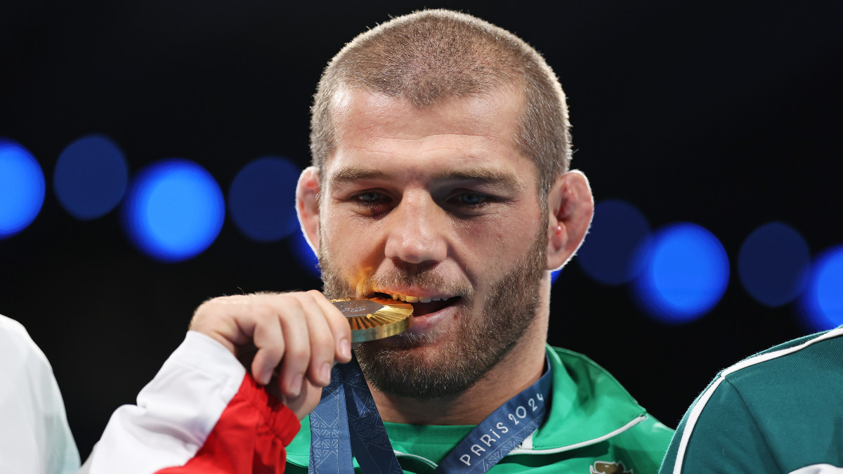 Magomed Ramazanov (Bulgaria) defeated two of the main contenders for gold on his way to the Olympic title. GETTY IMAGES