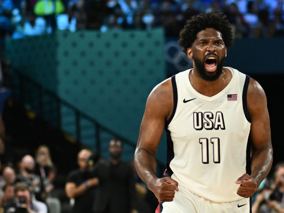 The USA's Joel Embiid takes a jab at French fans ahead of the evening's clash. GETTY IMAGES