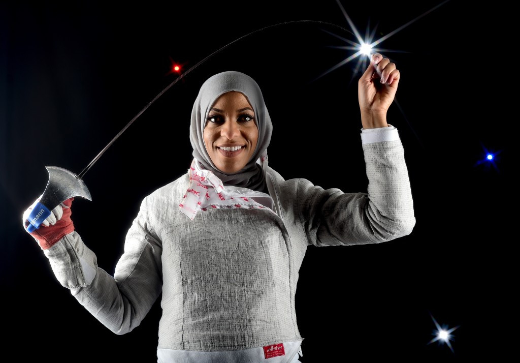 Ibtihaj Muhammad stars in the first of a weekly series of videos launched by Los Angeles 2024 ©Getty Images