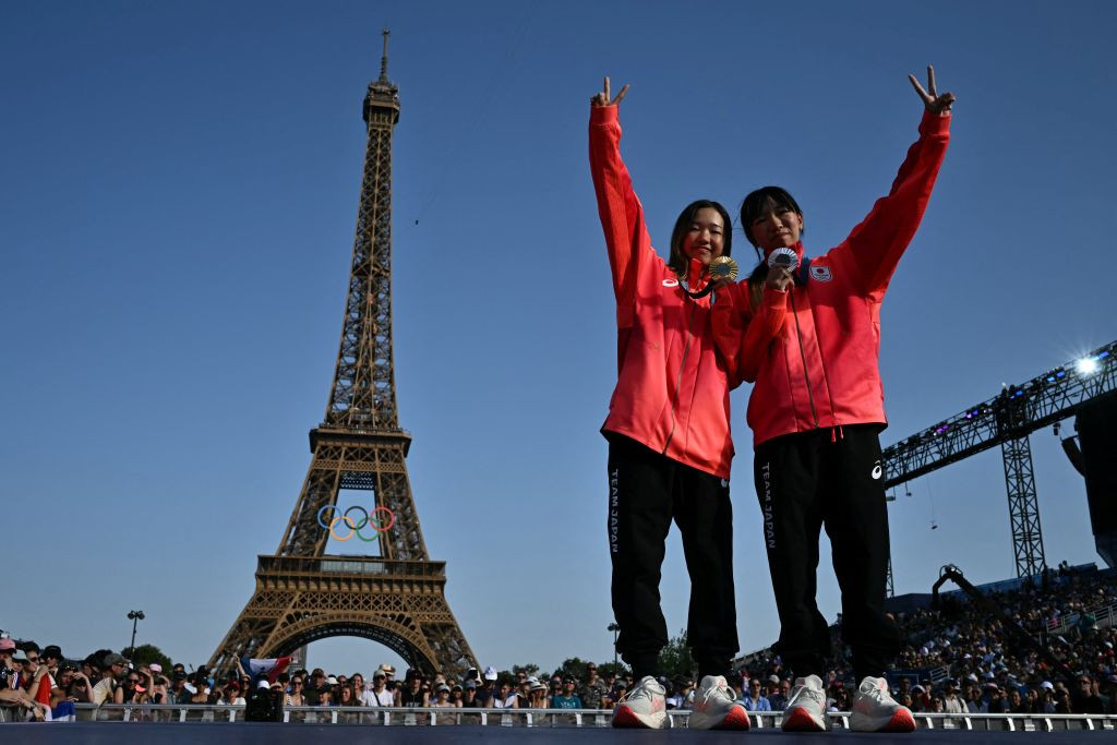 Coco Yoshizawa and Liz Akama celebrate winning two of four of Japan's medals. GETTY IMAGES