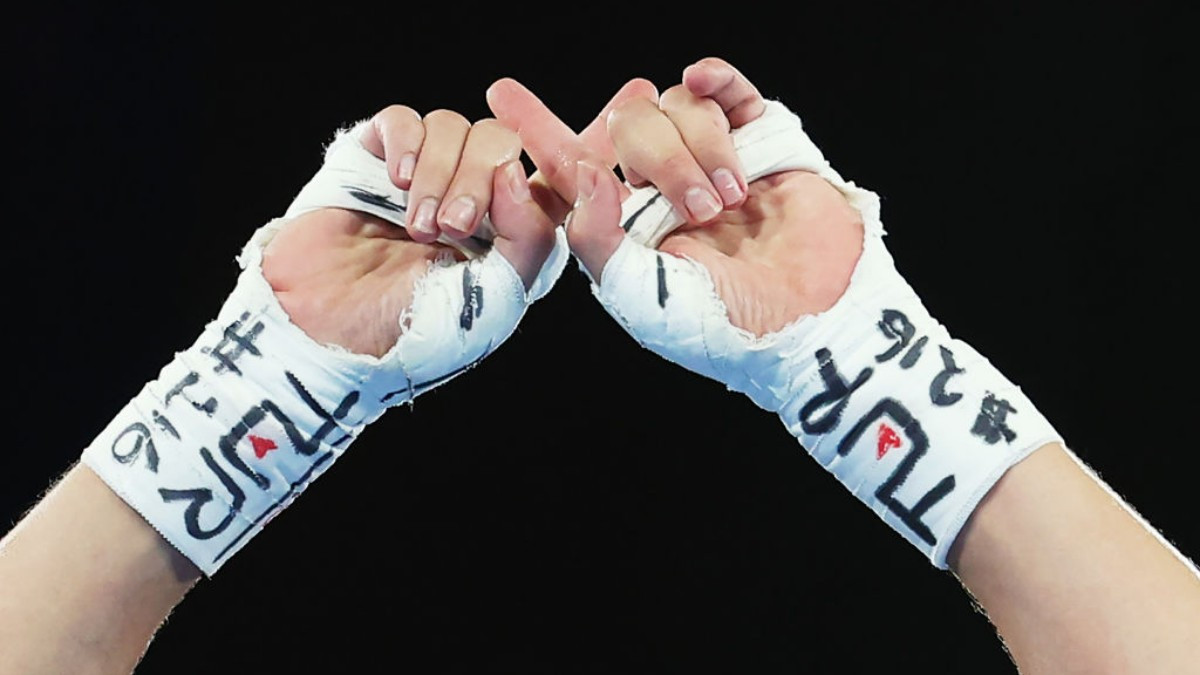 The 'XX' gesture in protest against the participation of Khelif and Lin Yu-Ting that made headlines worldwide. GETTY IMAGES