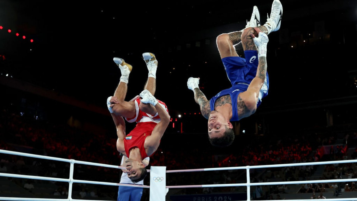 
Khalolov and Charlie Senior's backflip: One of the highlights of the tournament. GETTY IMGES