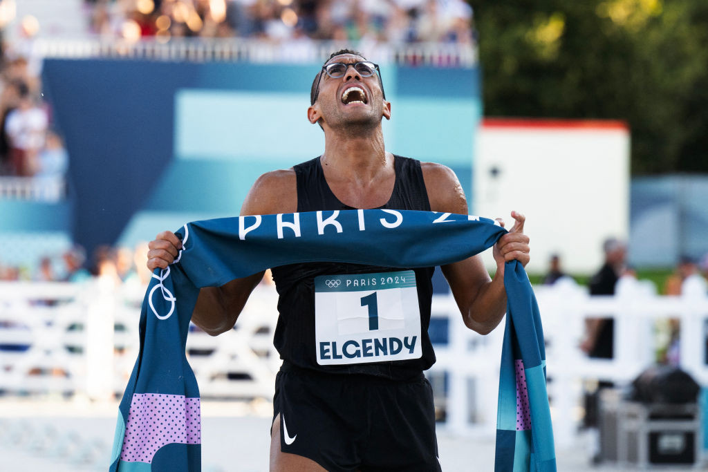 Ahmed Elgendy claimed his second medal in the sport with a world-record finish. GETTY IMAGES