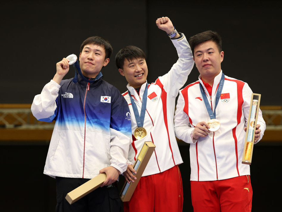 China dominated the shooting podiums, including the men's 25m rapid fire pistol. GETTY IMAGES