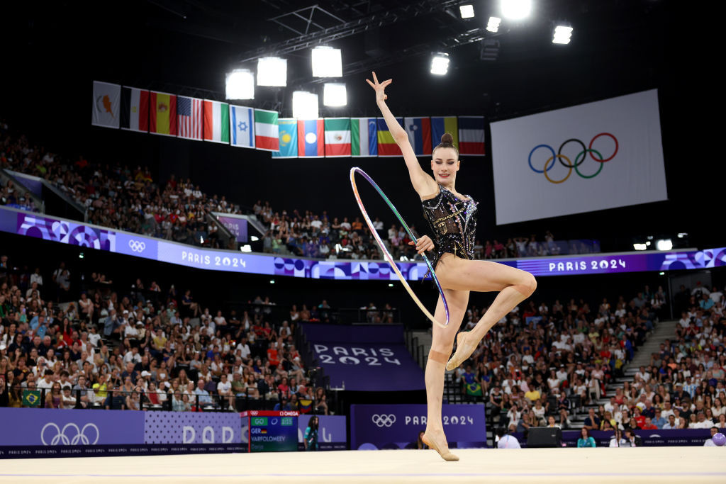 Darja Varfolomeev during the Rhythmic Gymnastics Individual All-Around. GETTY IMAGES