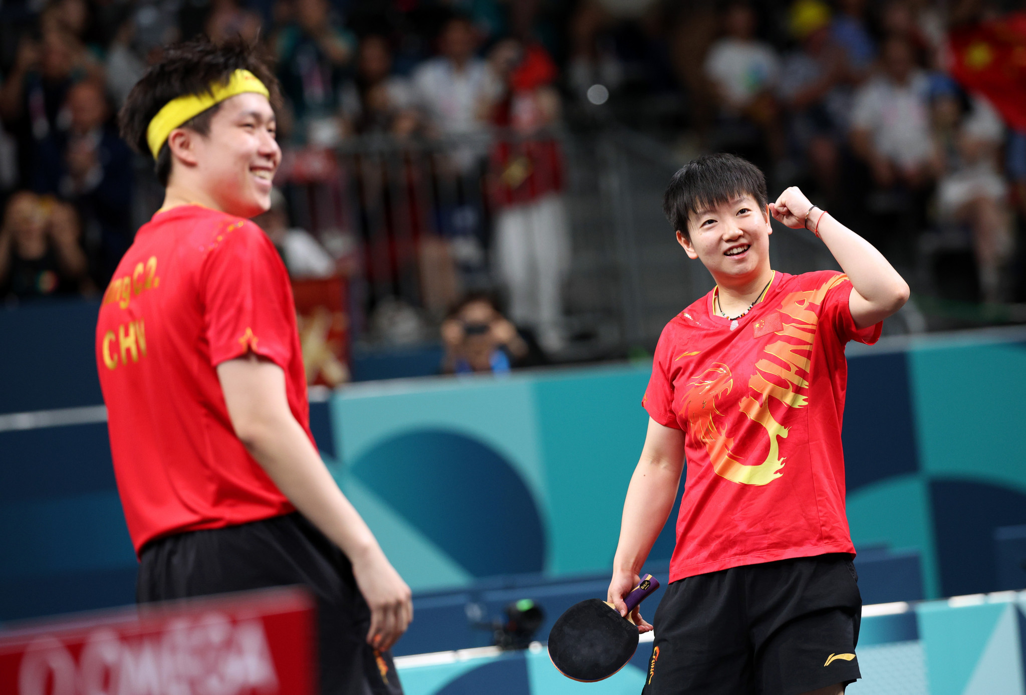 Wang Chuqin and Sun Yingsha helped China to take gold in the mixed doubles. GETTY IMAGES