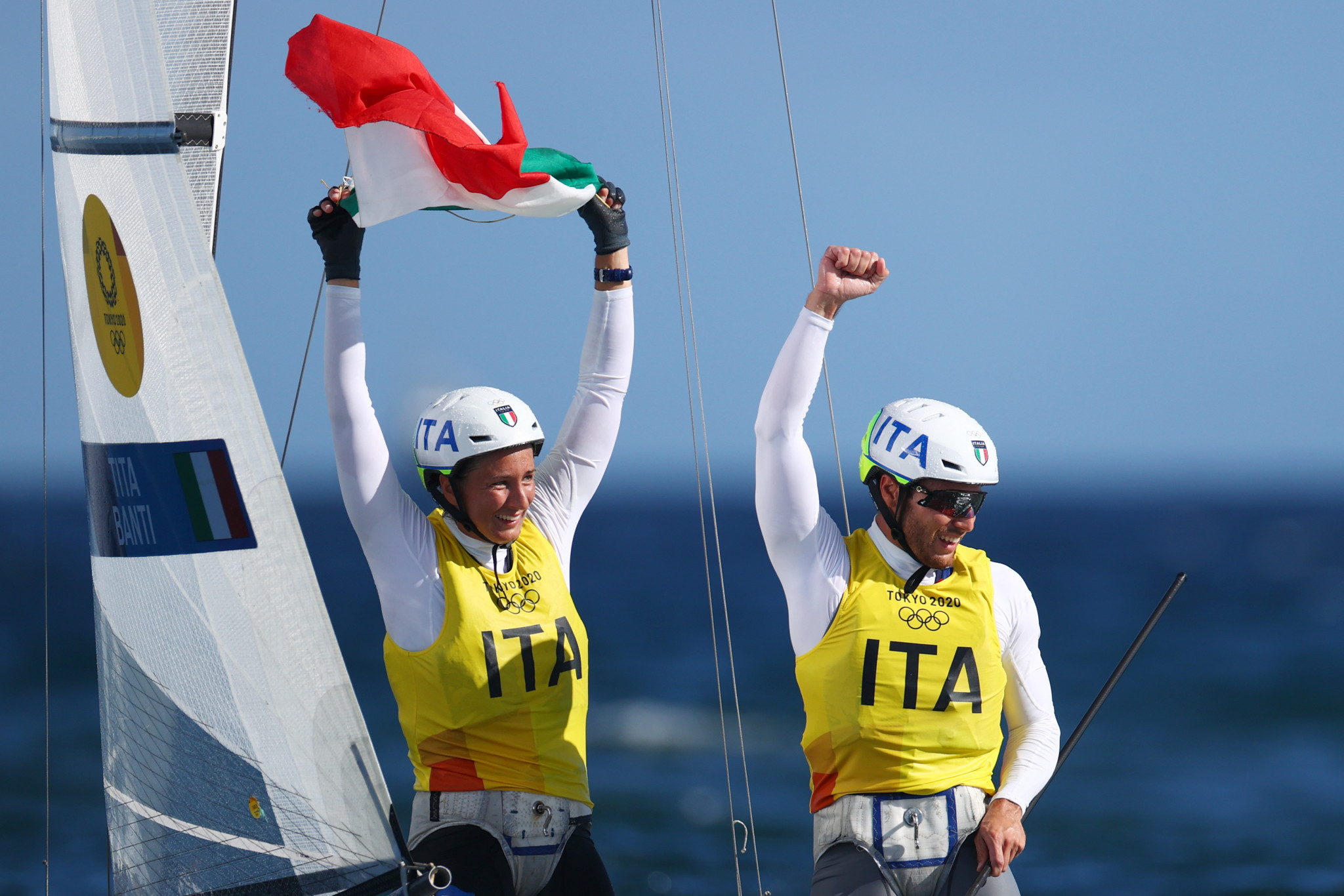 Ruggero Tita and Caterina Banti were victorious in the mixed multihull. GETTY IMAGES