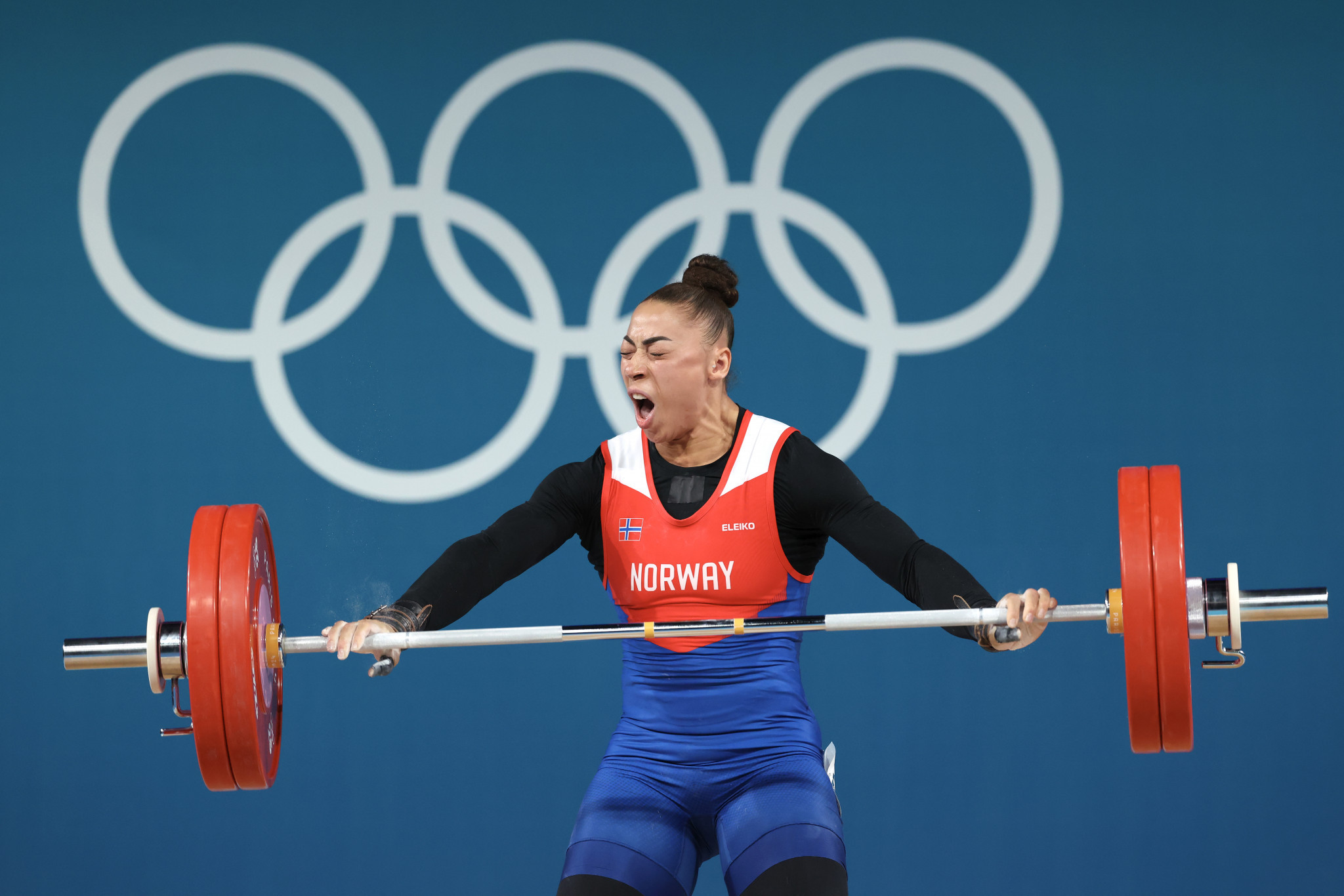 Norway’s Solfrid Koanda set two Olympic records in the women’s 81kg category. GETTY IMAGES