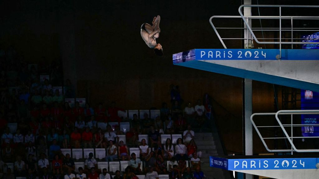 China's Yang Hao competes in the men's 10m platform diving. GETTY IMAGES