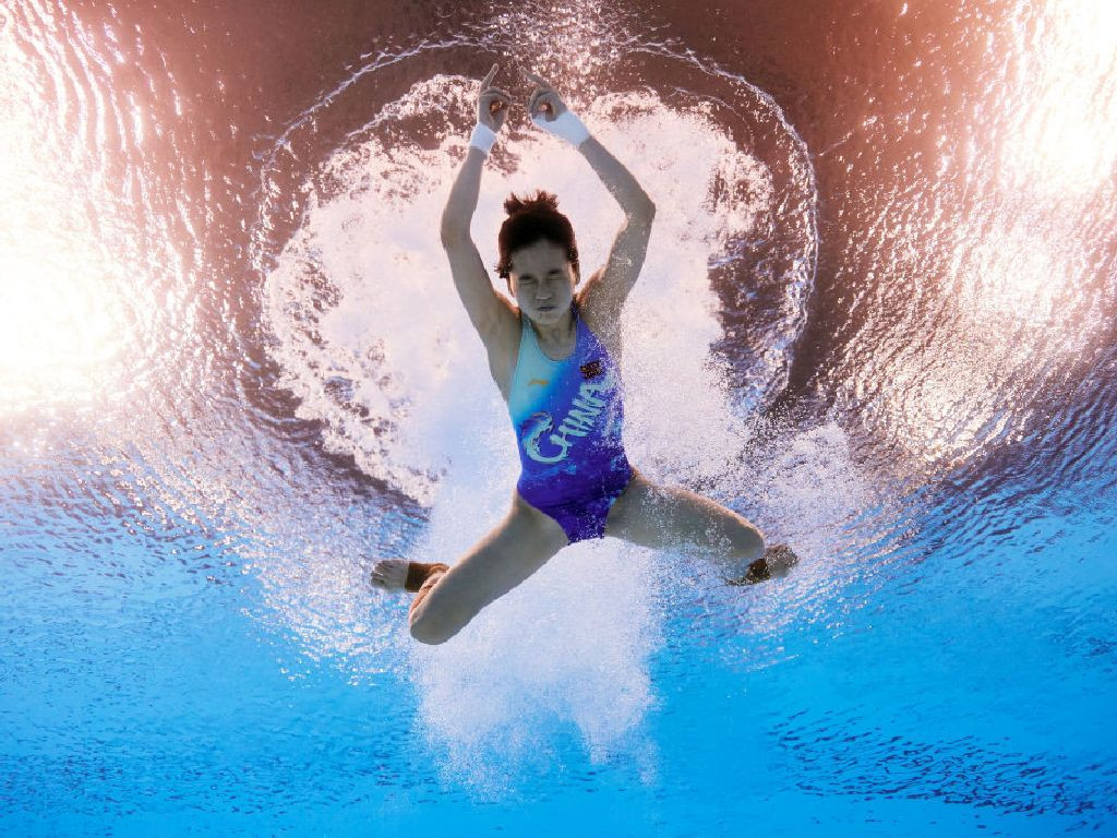  Quan Hongchan of China competes in the Women's 10m Platform. GETTY IMAGES