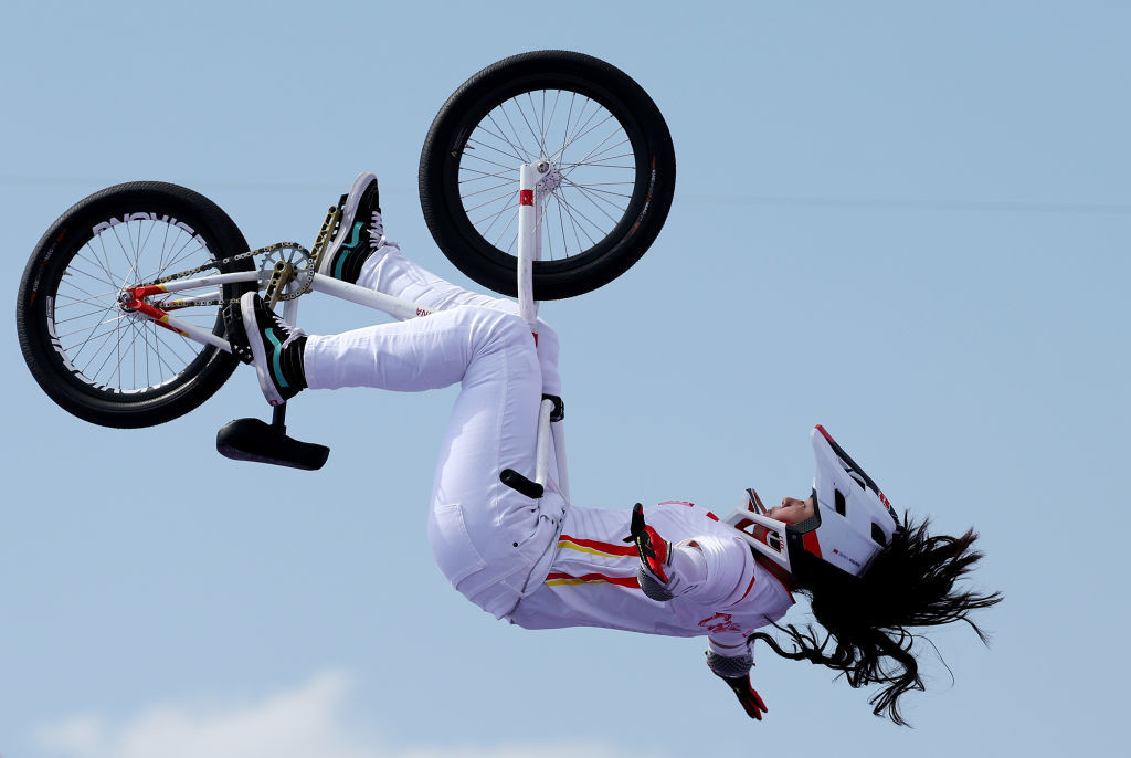 Yawen Deng of China claimed the women's BMX freestyle gold with an amazing first run. GETTY IMAGES