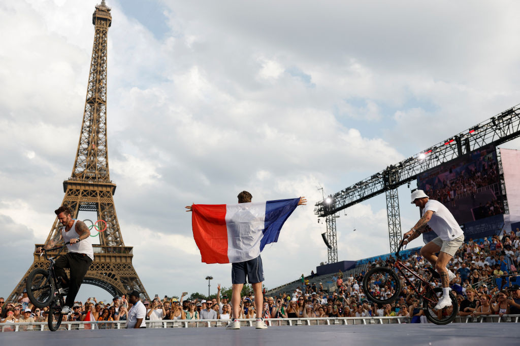 The men perform at the Champions Park after their win. GETTY IMAGES