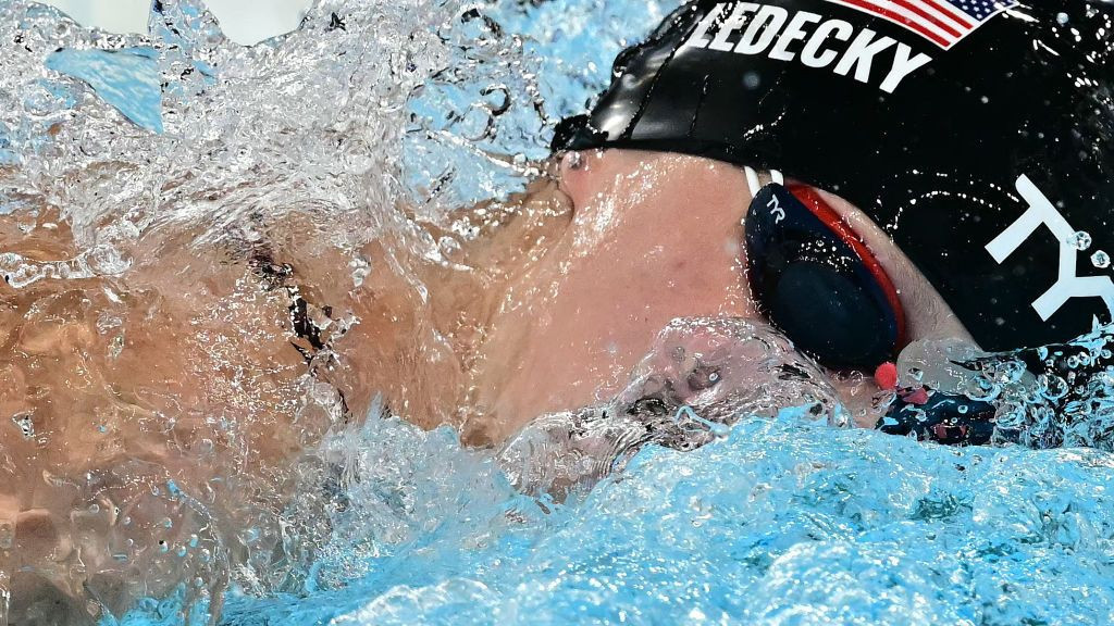 US' Katie Ledecky competes in the final of the women's 800m freestyle. GETTY IMAGES