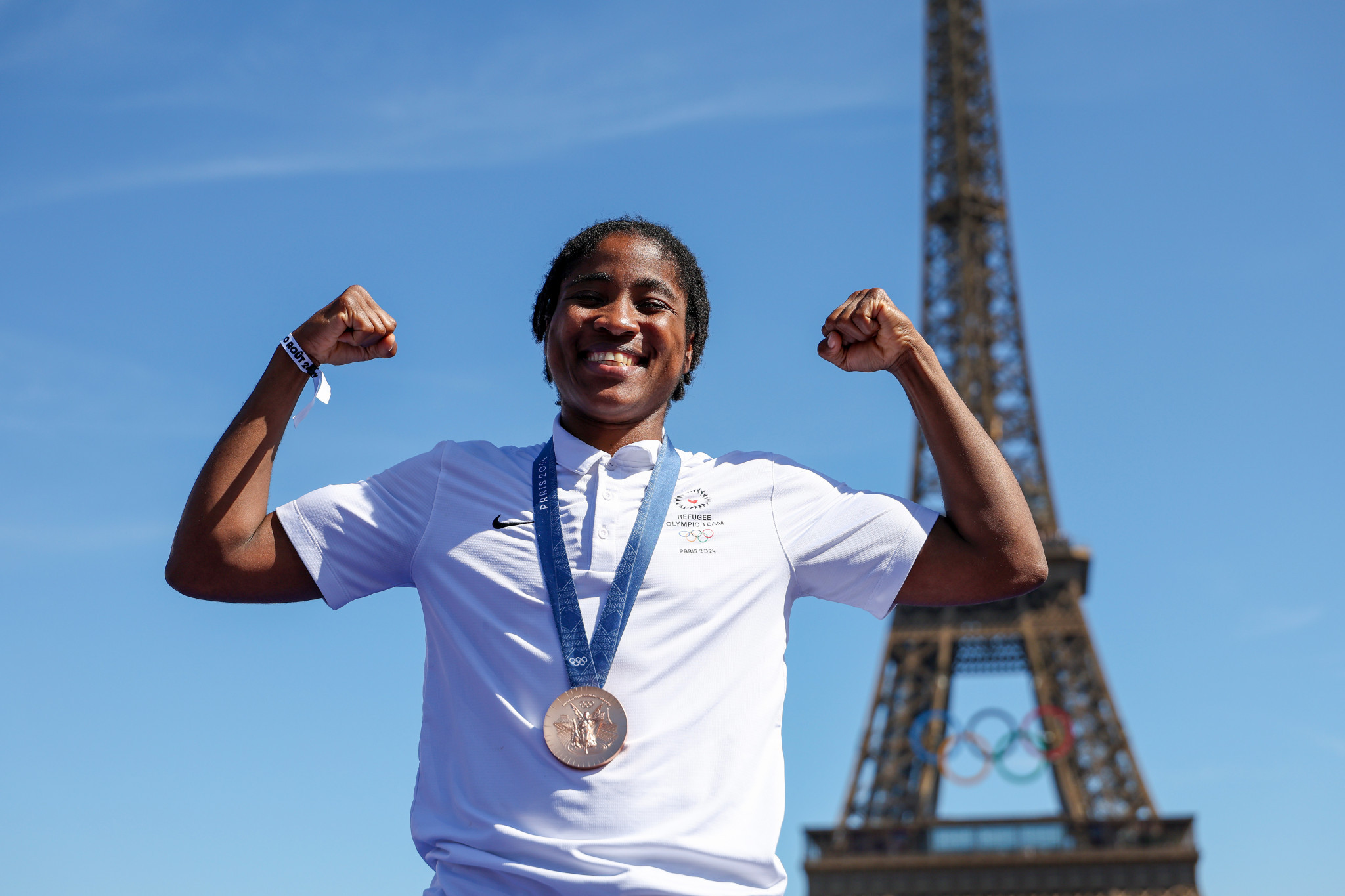 Cindy Ngamba of the Refugee Olympic Team at the Paris 2024 Olympic Games. GETTY IMAGES