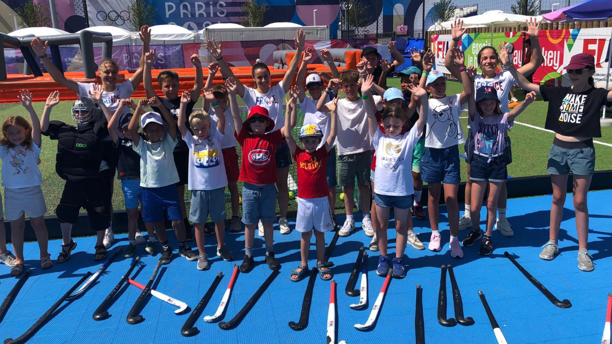 The kids had a great time at the Hockey Initiation Zone. FIH