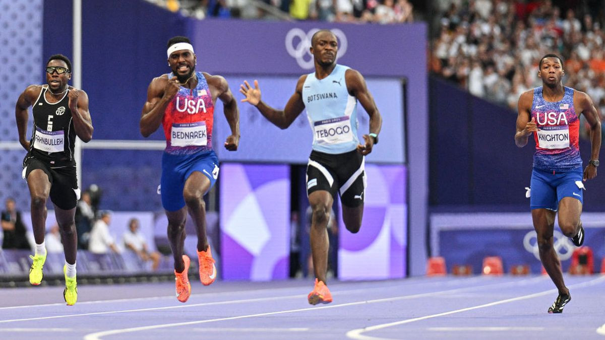 The men's 200m final of the athletics. GETTY IMAGES