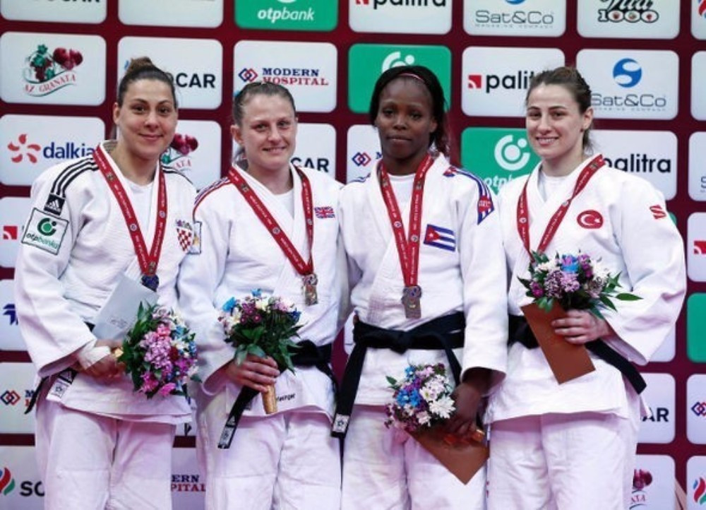 Britain’s Alice Schlesinger won all five of her contests by ippon in the women's under 63kg event