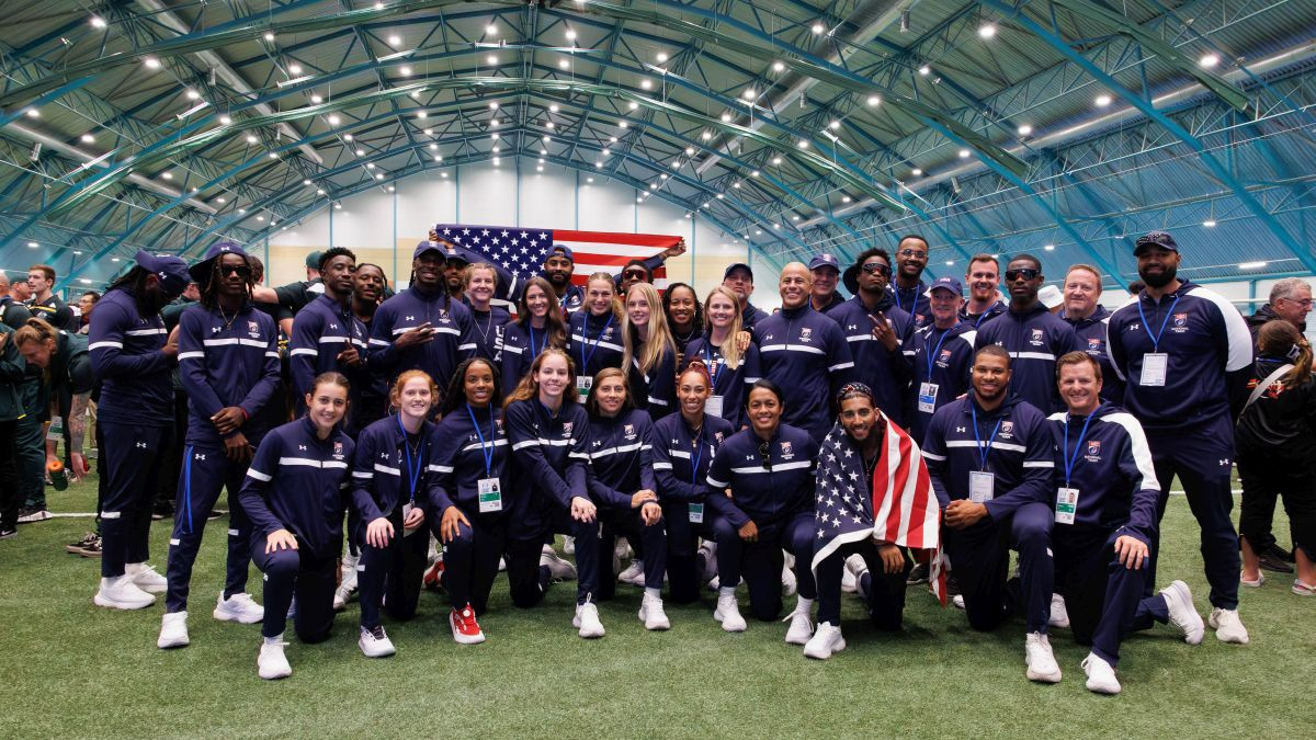 Team USA at the opening ceremony. IFAF MEDIA 