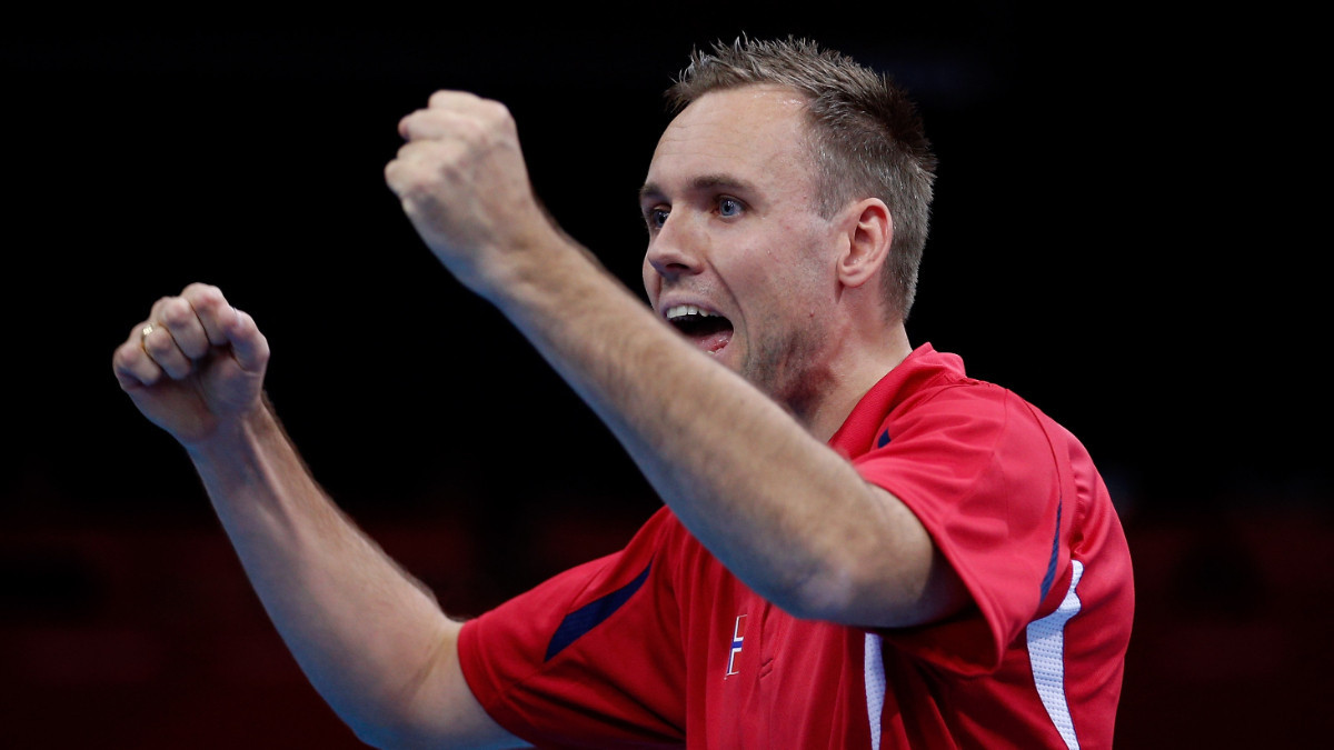 Norway's Tommy Urhaug celebrates after winning gold in the Men's Singles - MS3 Para-Table tennis category. GETTY IMAGES