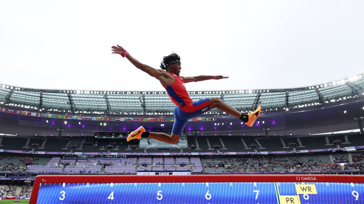 Robiel Yankiel Sol in action during the Men's Long Jump T47 Final on day six of the Paris 2024. GETTY IMAGES