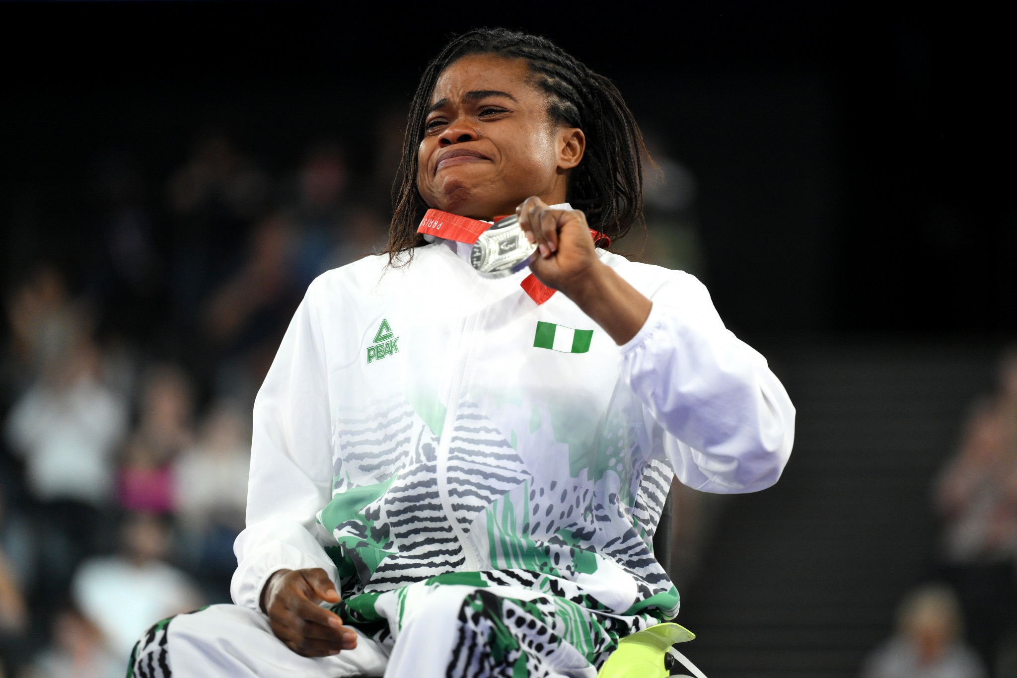 Nigeria's Esther Nworgu got her hands on Paralympic silver with dislocated shoulder in the powerlifting. GETTY IMAGES