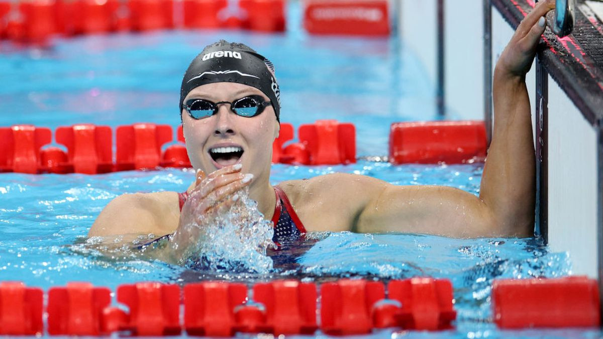 Jessica Long after realising she was a 30-time medalist. GETTY IMAGES