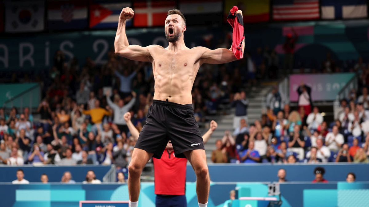 Patryk Chojnowski of Team Poland celebrates after winning gold in Para Table Tennis. GETTY IMAGES