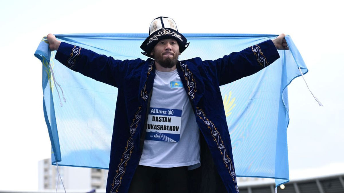 Dastan Mukashbekov with traditional Kazakh attire. GETTY IMAGES