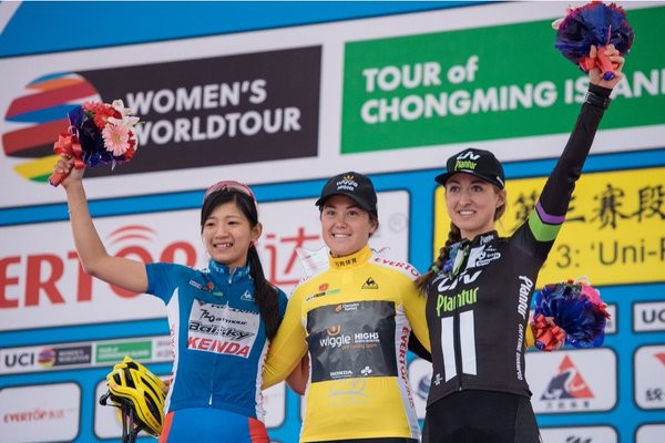 Chloe Hosking claimed the overall race victory at the Tour of Chongming Island for the second time ©Twitter/UCIWomensCycling