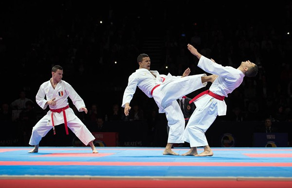 France won the men's team kata and team kumite events to finish at the top of  the medals table