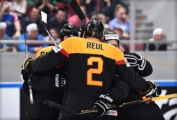Germany secured their first win of the tournament by beating Slovakia ©IIHF