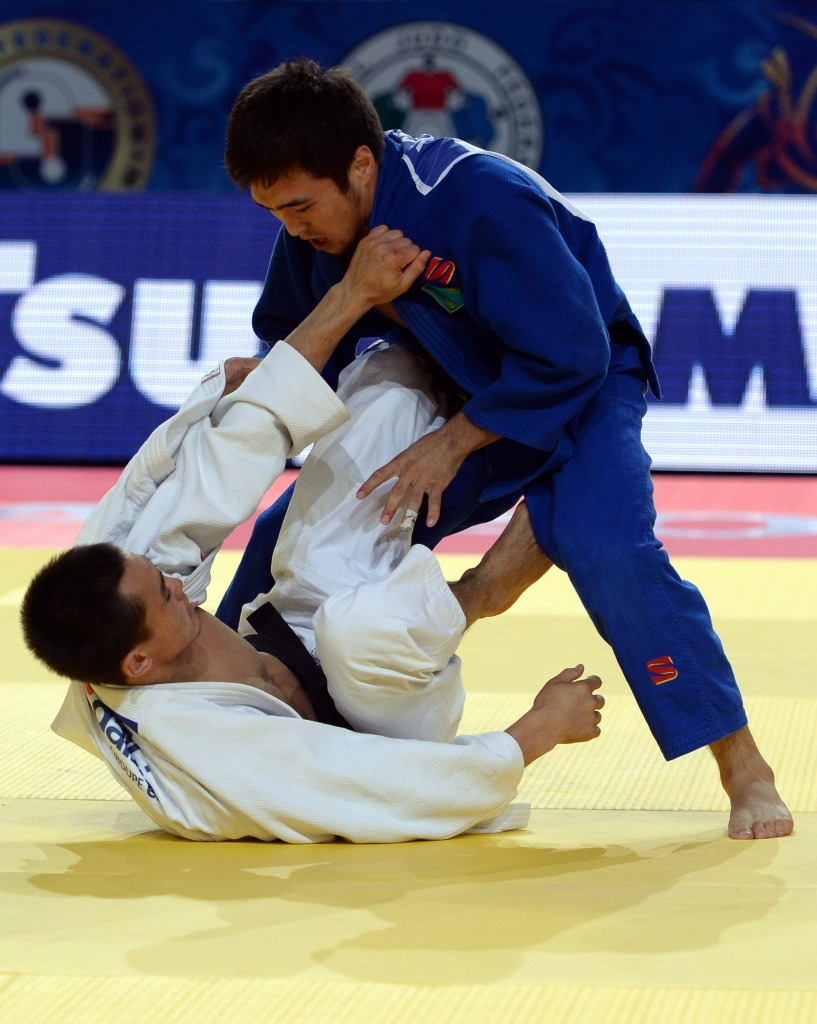 Rustam Ibrayev, left, is top seed in the men's under 60kg class with Yeldos Smetov, right, sitting out