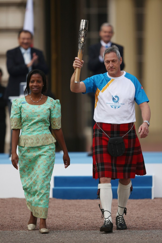 Moscow 1980 100m champion Allan Wells, pictured opening the Commonwealth Games Queen's Baton Relay in 2013, has also been accused of doping ©Getty Images