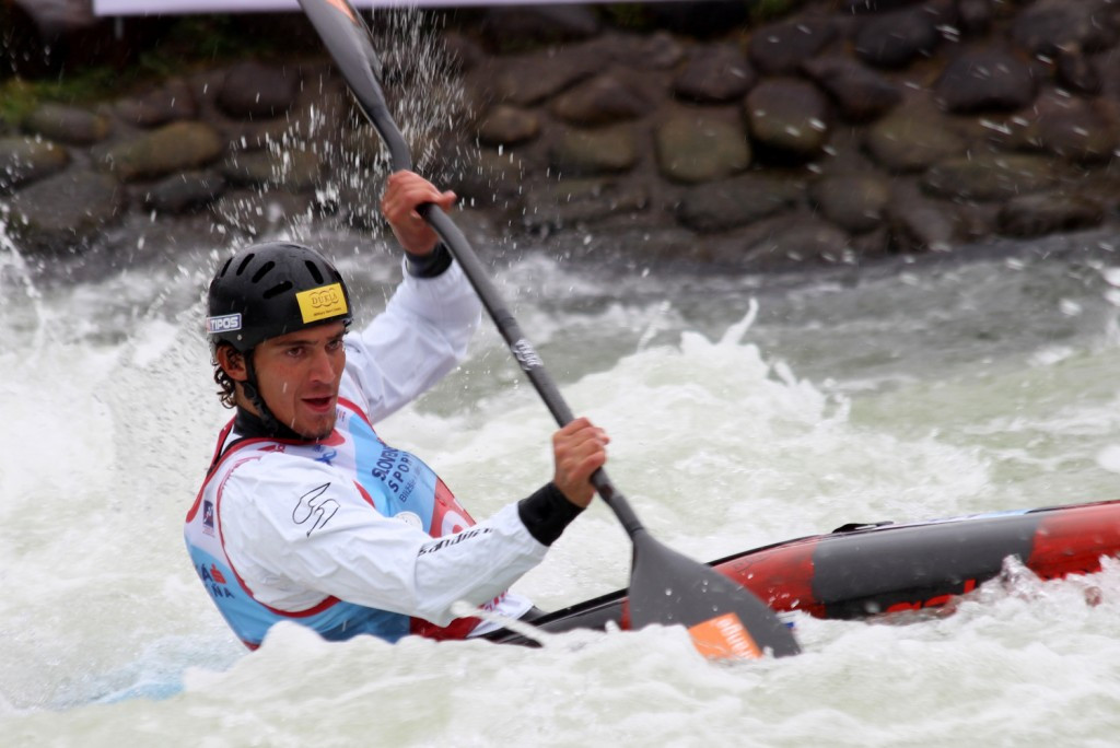 Slovakia's Jakub Grigar topped the K1 qualification on his home course ©ECA