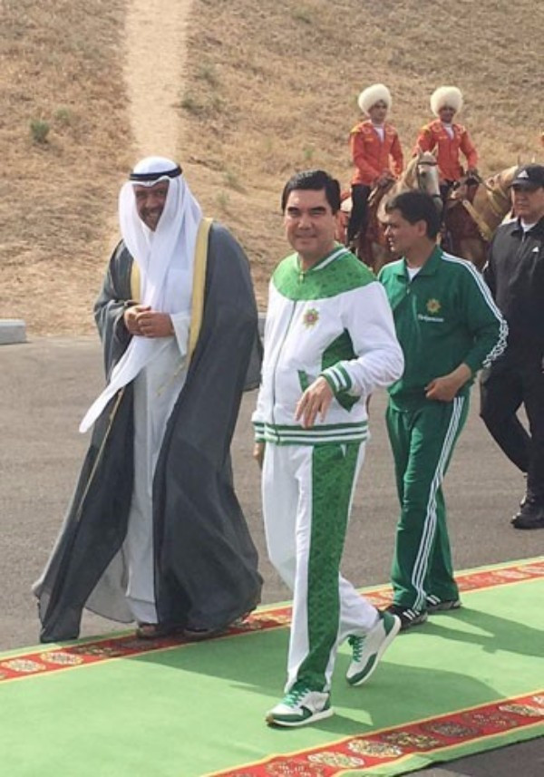 Sheikh Ahmad Al-Fahad Al-Sabah pictured on his inspection visit to Ashgabat ©OCA