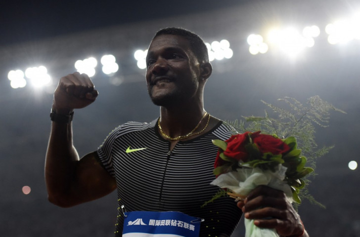 World 100m silver medallist Justin Gatlin after his Shanghai win in 9.94sec ©Getty Images