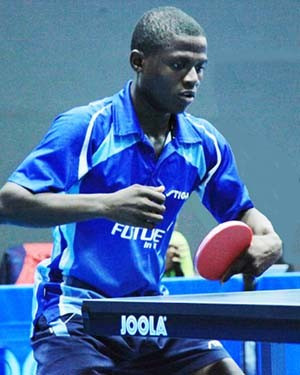 Babatunde Babafemi was among players from the host country in the opening day of the Nigeria Open in Lagos ©NTTF