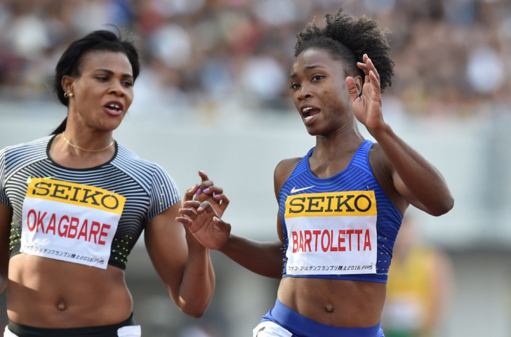 Nigeria's Blessing Okagbare-Ighoteguonor, pictured (left) competing in Kawasaki earlier this month, has welcomed the IAAF Diamond League's debut in Africa this weekend ©Getty Images
