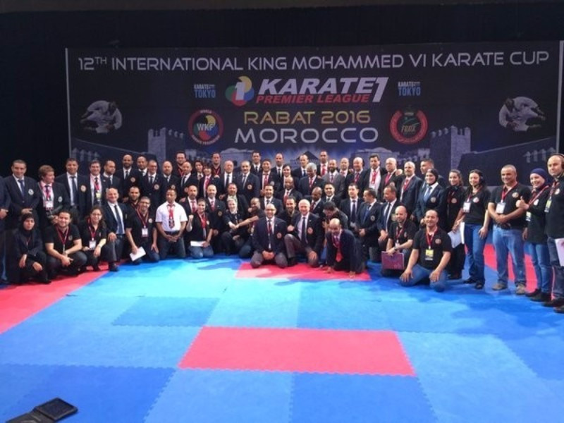 Referees pose during the Karate1 Premier League leg in Rabat ©WKF