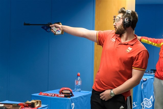Spain's Pablo Carrera won the men's 50m air pistol title