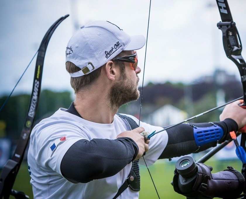 Frenchman Jean-Charles Valladont claimed top spot in the men's recurve qualification round ©World Archery
