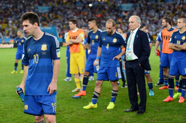 Lionel Messi looks on in dejection after Argentina's 1-0 defeat by Germany after extra time in the 2014 FIFA World Cup final in Rio. Now Argentina are desperate to win the Copa America Centenario which gets underway in the United States this week ©Getty Images