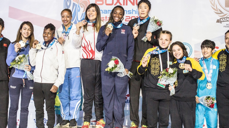 Ten women's world boxing champions were crowned today