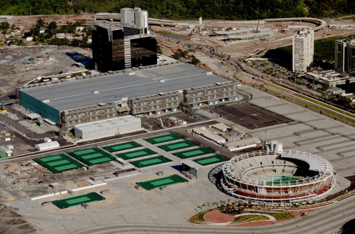 The Rio 2016 tennis facility pictured with six months to go before the Games open on August 5 ©Getty Images