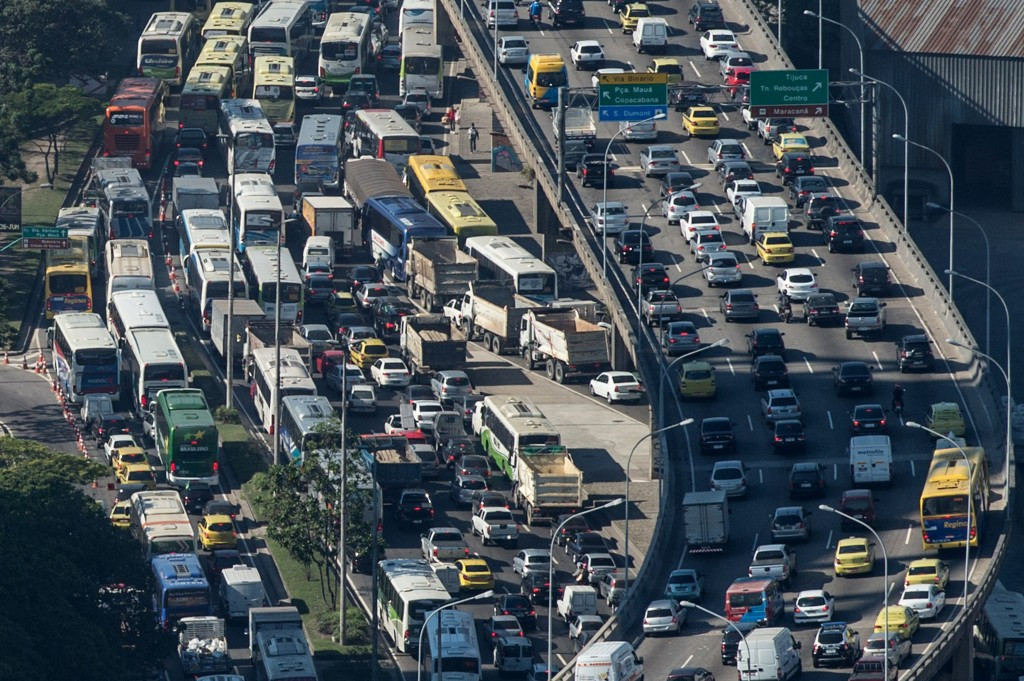 Congestion is commonplace in Rio de Janeiro