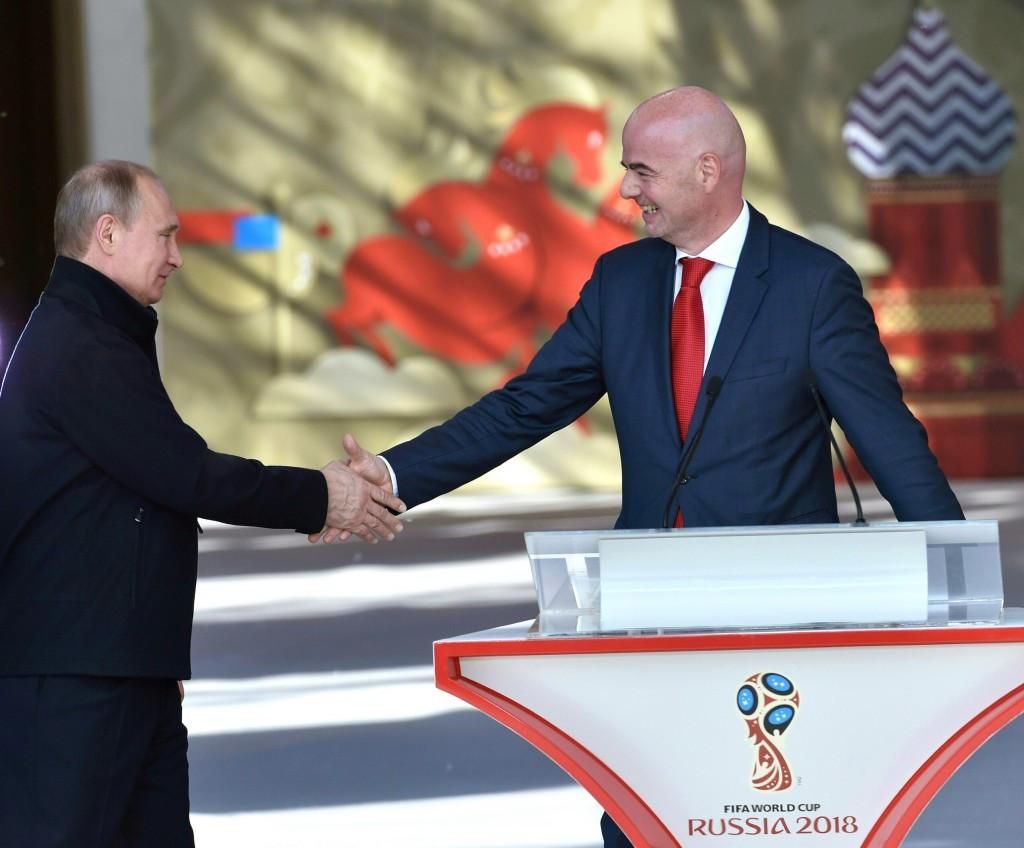 Infantino and Putin claim Russia 2018 World Cup is on schedule